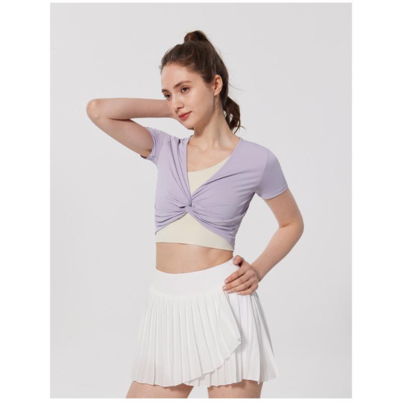 Summer Dance Fitness Sports Short Sleeve Blouse Top