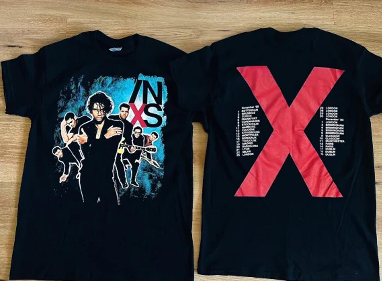 1990 INXS Tour Michael Hutchence Band Tshirt Black s4XL cg476 L