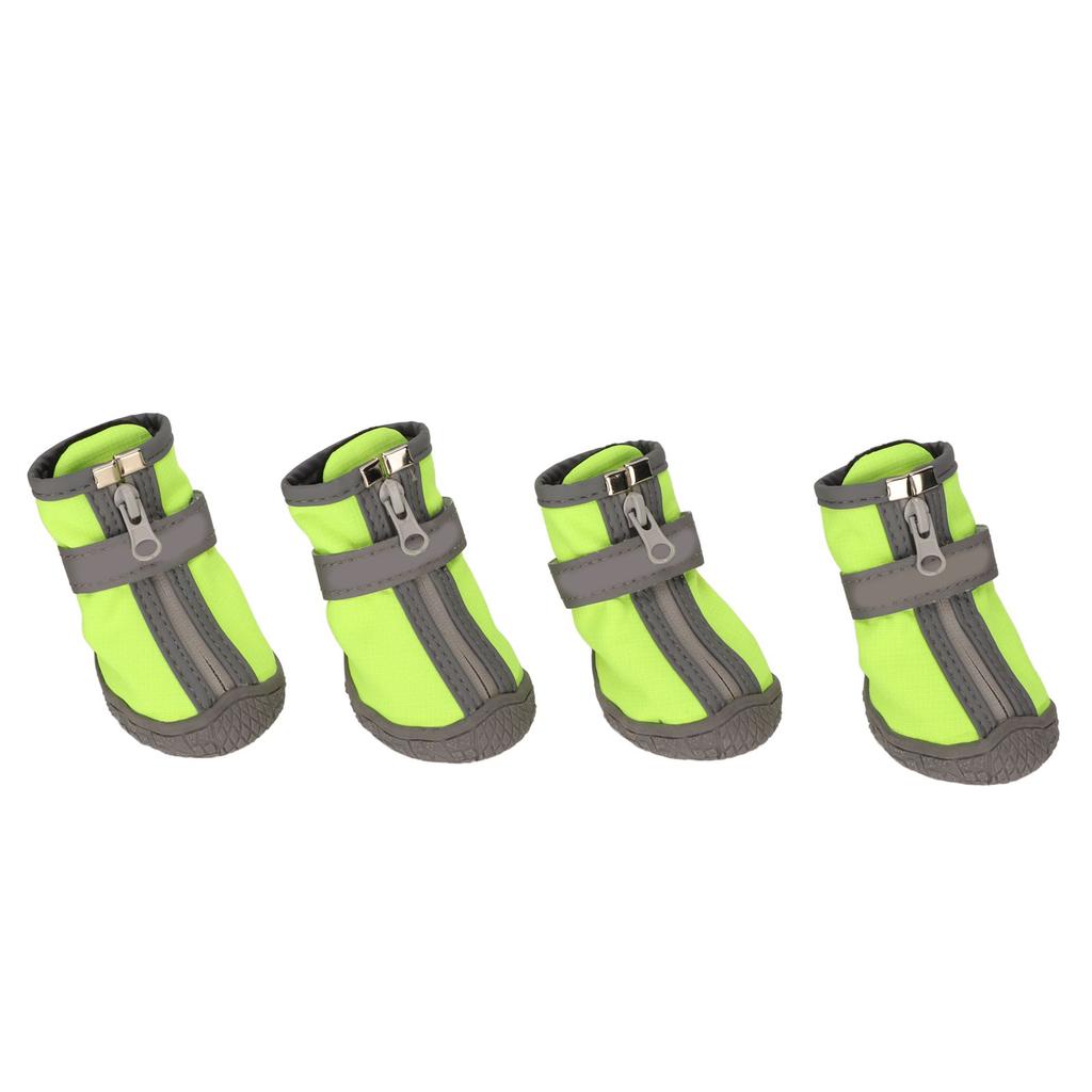 Dog Warm Boot Waterproof Breathable Reflective Prevent Slip Soft Sole Puppy Shoes for Outdoor Green