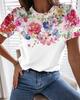 Colorful Flower Floral Butterfly 3D Print T-Shirts Women's Round-Neck Short Sleeve T Shirt Harajuku Tees Y2k Top Female Clothing