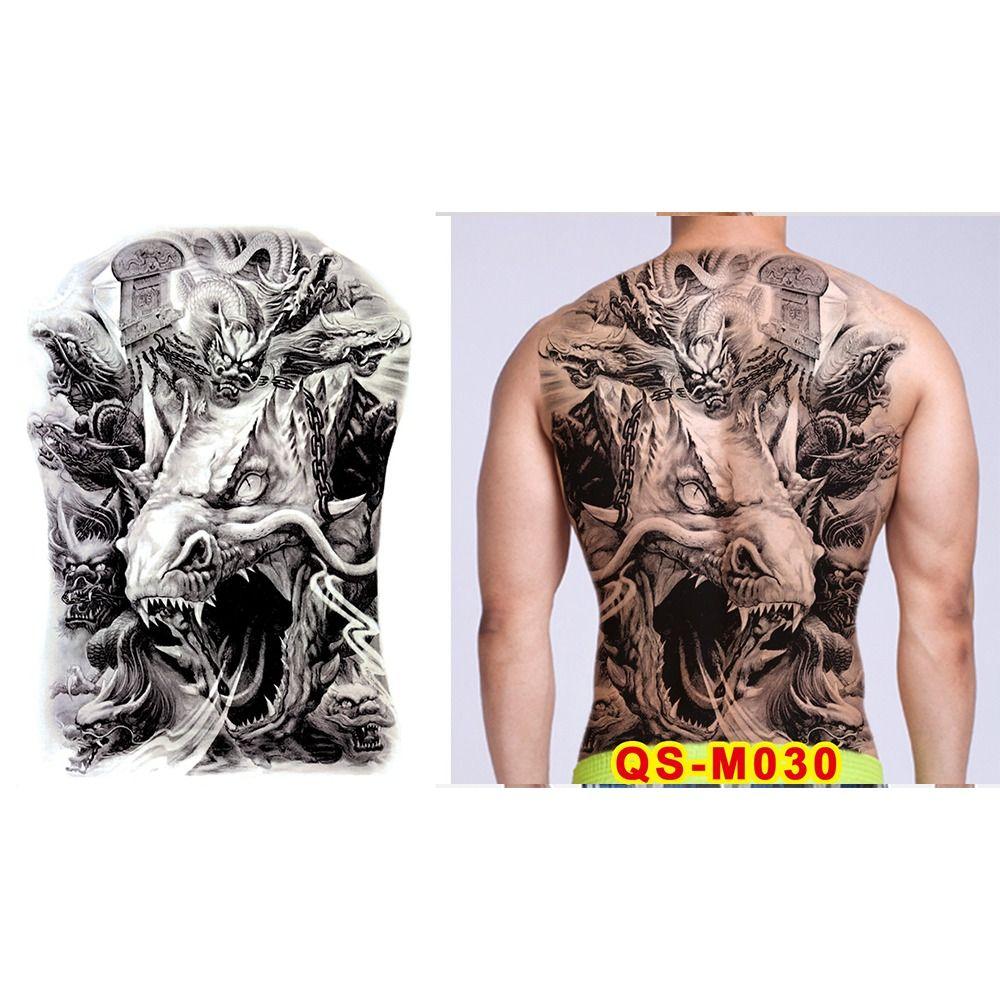 Water Transfer Printing Full Back Tattoo Sticker Buddha Pattern Full Back Temporary Tattoos  Unisex