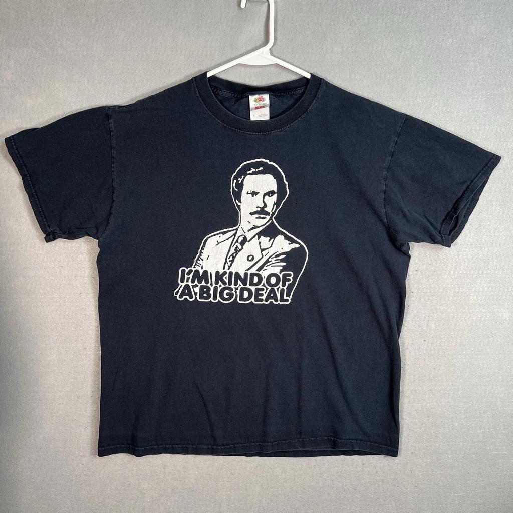 Anchorman Ron Burgundy I'm Kind Of A Big Deal T Shirt Adult Large Black Mens