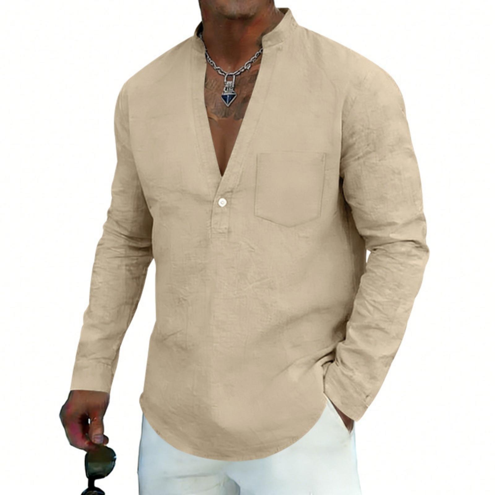 Men s Clothing Cotton Long Sleeve T Shirt Mens Sweatshirts for Men UK Mens Shirts Long Sleeve Casual Design XL хаки
