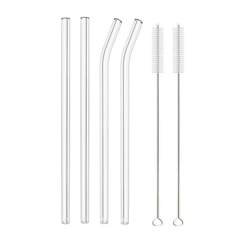 Colorful Glass Straws Reusable Drinking Straw Eco-friendly High Borosilicate Glass Straw Glass Favors Bar Drinkware Tube Party