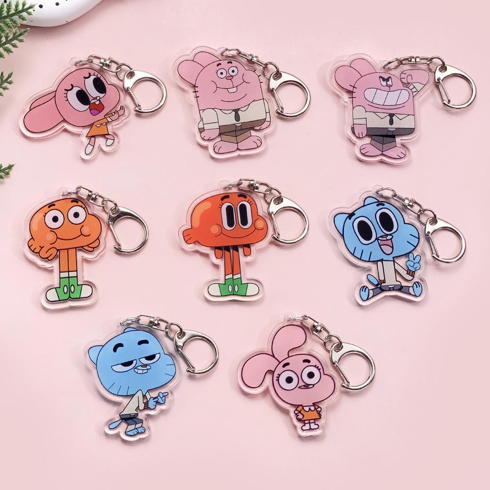 

1/8Pcs Cartoon The Amazing World of Gumball Acrylic Keychain Backpack Pendant Bag Charms Accessories Decoration Holiday Gifts 5cm