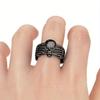 Skull & Skeleton Hands Black Ring, Suitable for Independence Day Parties, Skeleton Skeleton Shape, Exaggerated Personality, Full of Dark Cool Feeling.