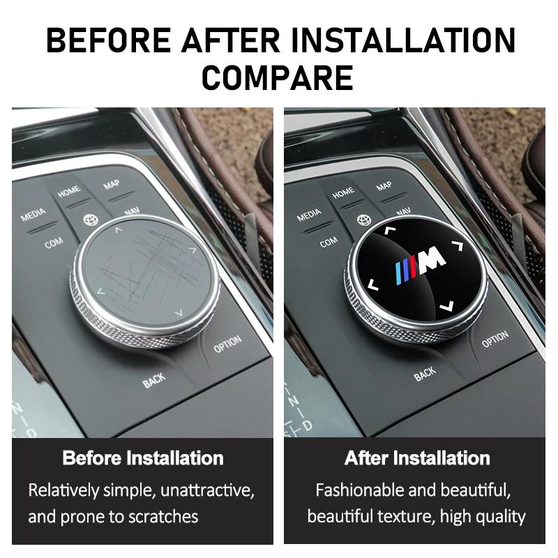 1Pcs BMW Rotation Button Sticker Central Control Button Protection Cover For BMW X3 X4 X5 X6 X7 Series I3 I4 G30 G32 G02 G05 G06 Rldf93