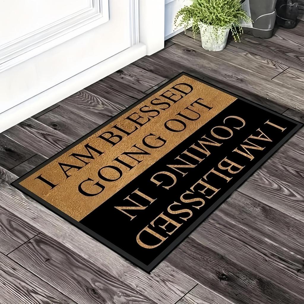 Front Door Rug Outside Door Mats Heavy Duty Doormat With Greeting Message For Porch Apartment Patio Garage Indoor Kitchen Garden