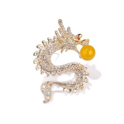 Zodiac Dragon Brooch Light Luxury Niche Premium Design Corsage Men'S And Women'S Pins Suit Accessories