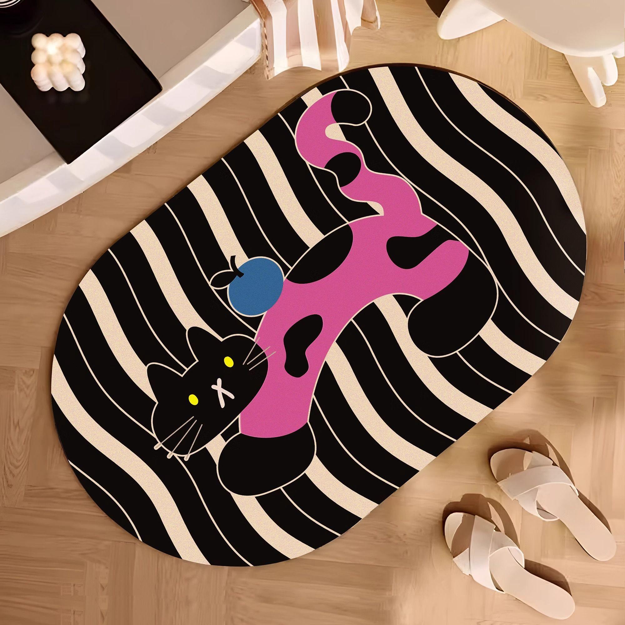 

Cartoon bathroom non-slip foot mat, toilet diatom mud quick-drying absorbent floor mat, entrance bathroom toilet mat 40X60cm 15.7X23.6in