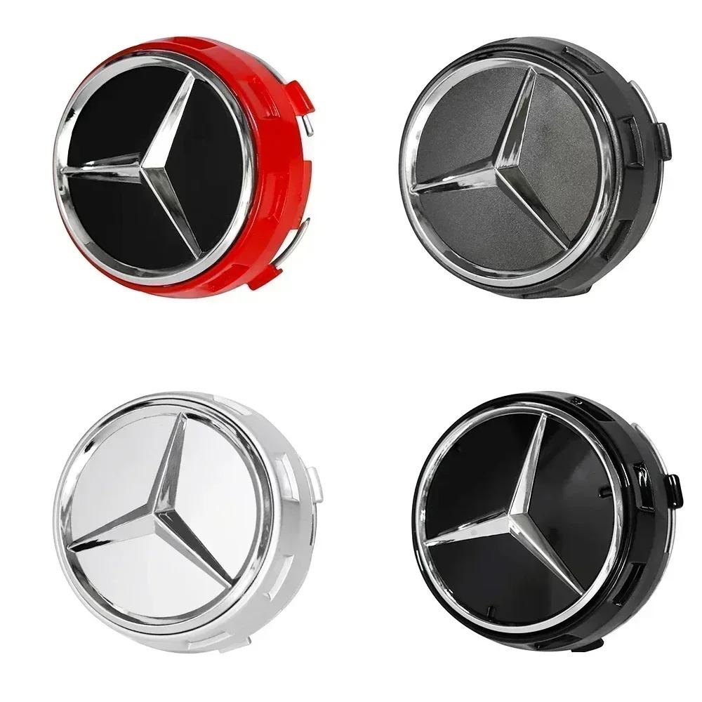 Hot 4pcs 75MM Black Red Raised Car Styling Wheel Center Cap For Mercedes Benz AMG A0004000900 DV1