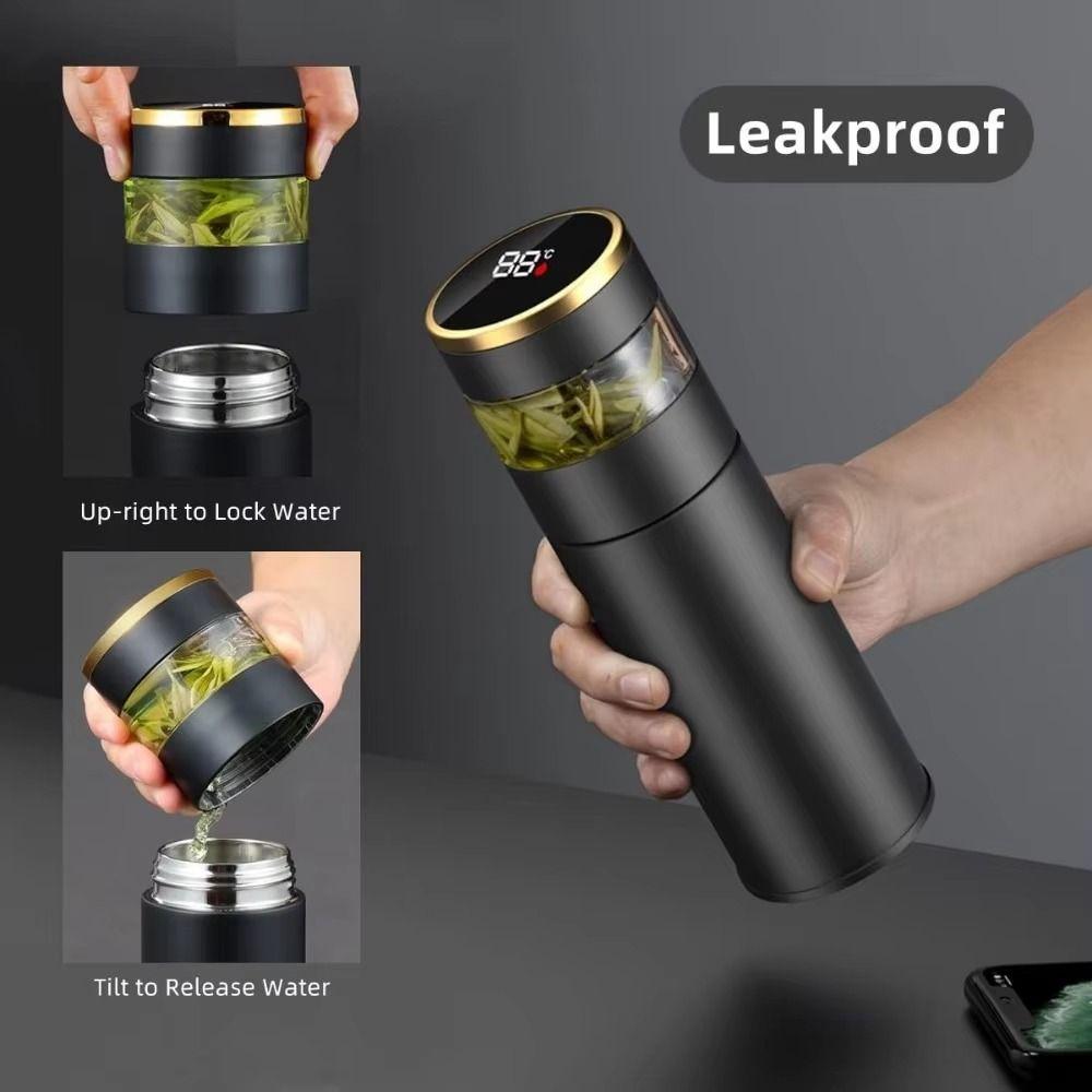 LED Temperature Display Smart Thermos Bottle Separation Strainer Intelligent Vacuum Cup  Travel
