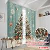 2pcs,2D Plane Printing Creative Curtains Christmas Tree (2) Polyester (without Rod) Decorations Inside for Bedroom, Living Room,