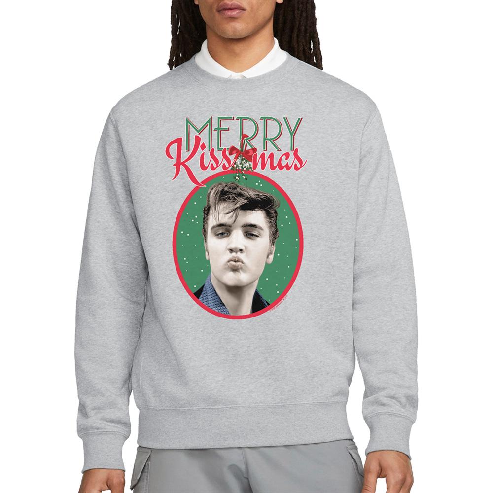 Elvis Presley Unisex Erwachsenen Merry Kissmas Weihnachts-Sweatshirt