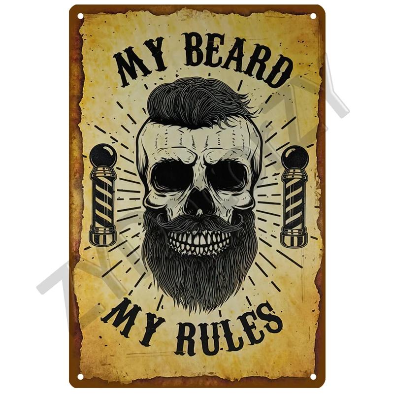 Barber Shop Plaque Metal Sign Vintage For Door Tin Sign Home Interior Paintings Mancave Wall Posters Room Decoration Decor Art