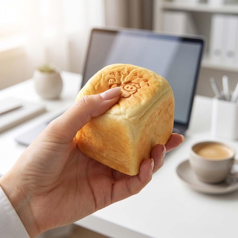 Moist Thick Simulated Bread Toast Squeeze Slow Rising Sensory Fidget Toy Adults