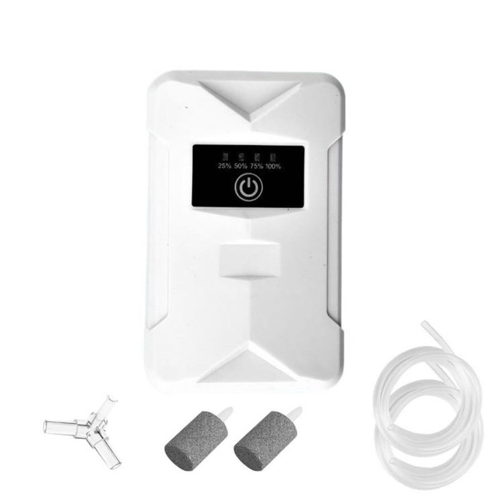 

Перезаряжаемый аквариумный воздушный насос Тихий аэратор для аквариума Портативный кислородный насос для транспортировки рыб Double Hole