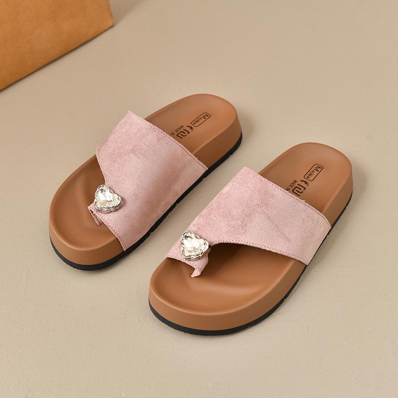 Mode Femmes Ballerines Pantoufles Sandales Cristal Entre-doigt Nouvelles Chaussures de Mode Designer 2025 Été Décontracté Bout Ouvert Tongs Femme Sandales