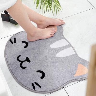 Tapis de pied absorbant l'eau antidérapant d'entrée de salle de bains de dessin animé mignon, tapis de sol anti-saleté d'entrée de chambre à coucher de ménage, tapis de velours cristal