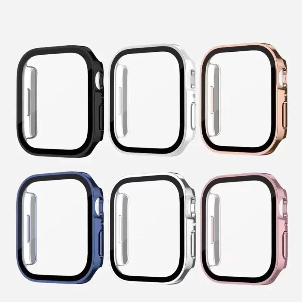 Electroplating Screen Protector for Apple Watch Cover 46 42 45 41 44 40mm  Waterproof Case+Glass for iWatch 11 10 9 8 7 6 5 4 SE