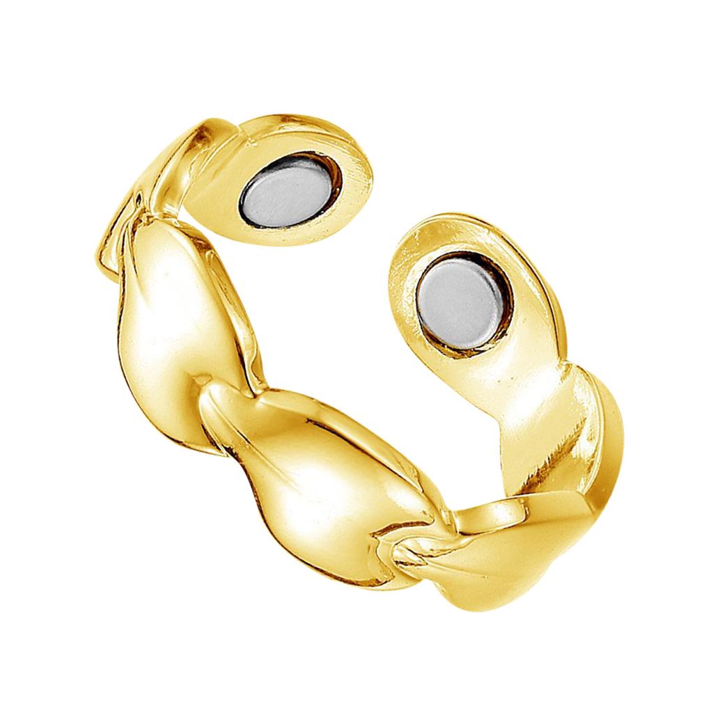 Fashion Minimalist Copper Ring Leaf Titanium Magnetic Ring Negative Ion Magnetic Therapy Couple Ring