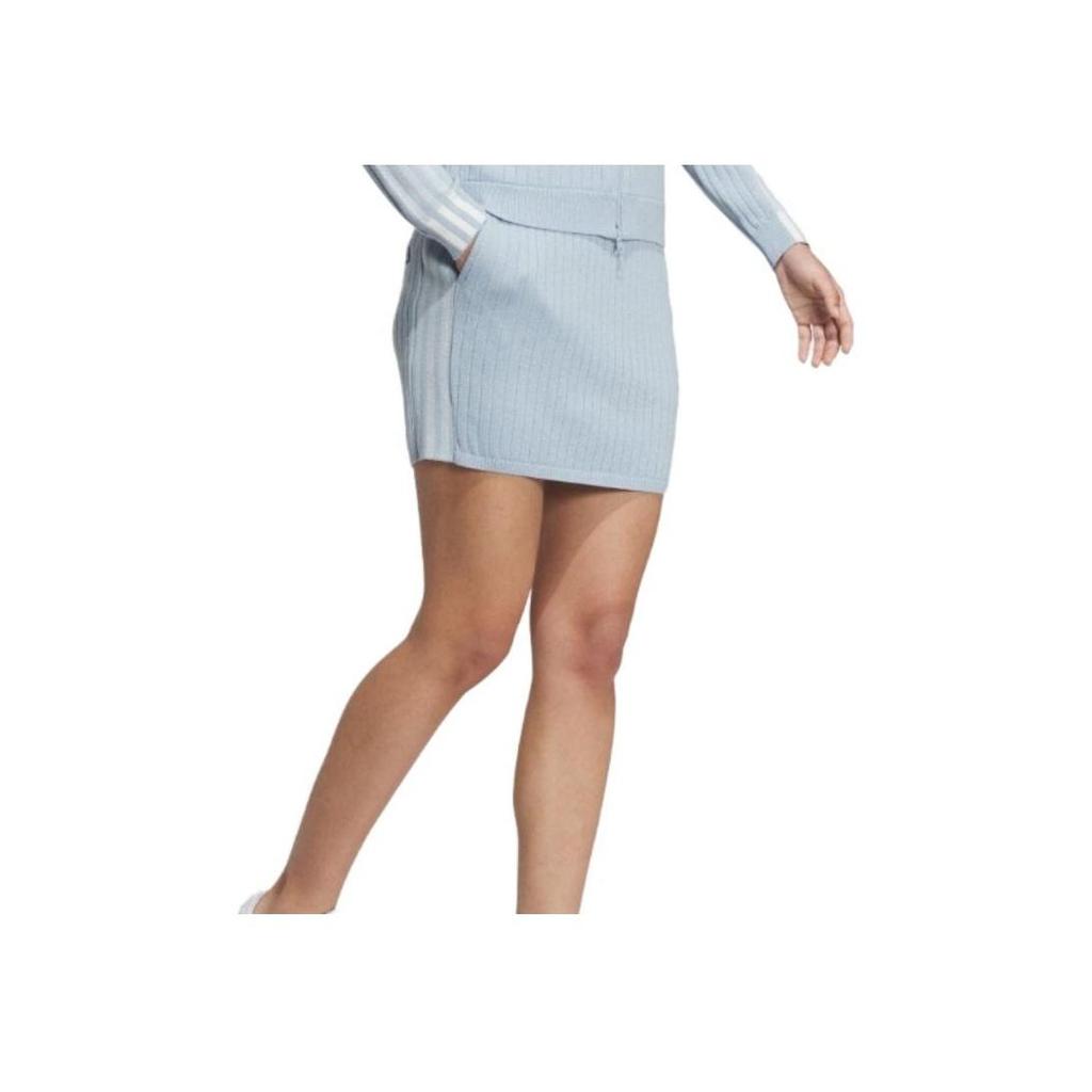 adidas Solid Color Slim Fit Golf Knit Casual Skirt Women Miracle-Blue IA2792