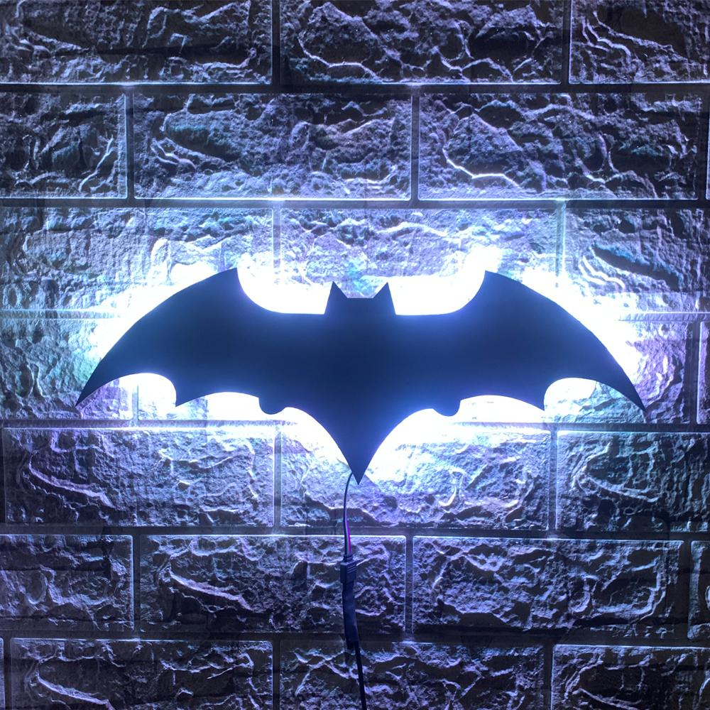 ZK50 Modern Cool Bat LED Wall Lamp Interior Decoration Background Wall Night Light USB Plug-in Remote Control Cable 2 Meters