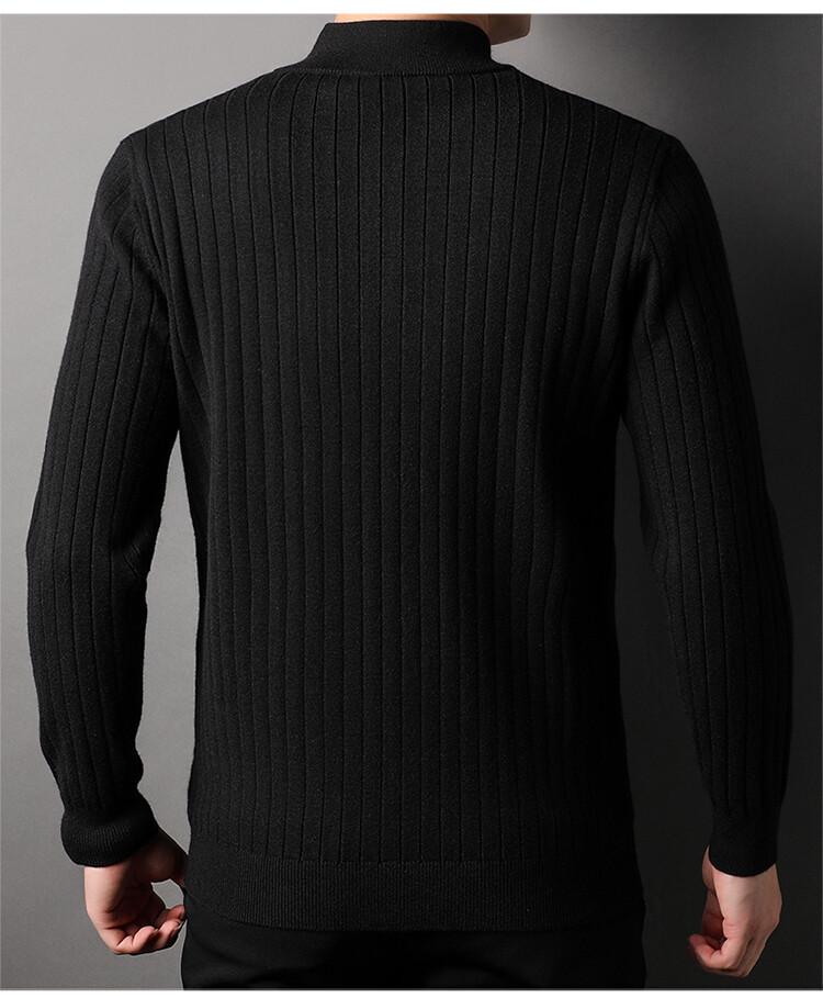 New 2025 Men's Stand Collar Zipper Knit Cardigan Sweater Coat for Autumn/Winter