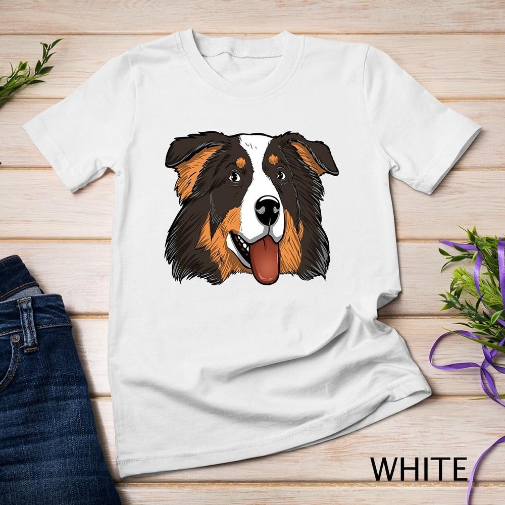 

Black Tri Aussie Face Australian Shepherd Dog Unisex T-shirt 4XL