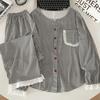 Women's Cloud Cotton Lace Pajama Cardigan Set - Spring & Autumn Collection