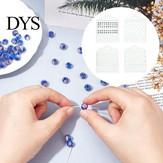 Bead Holder with Sliding Dividers 4Pcs Counting Tray for Jewelry Making Plastic Sorting Board Creative Organizer On The Go 3/4/6/8mm Beads Divider