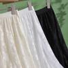 A-line Midi Skirt: High Waist Mesh Lace Patchwork for Women - Spring/Summer 2026