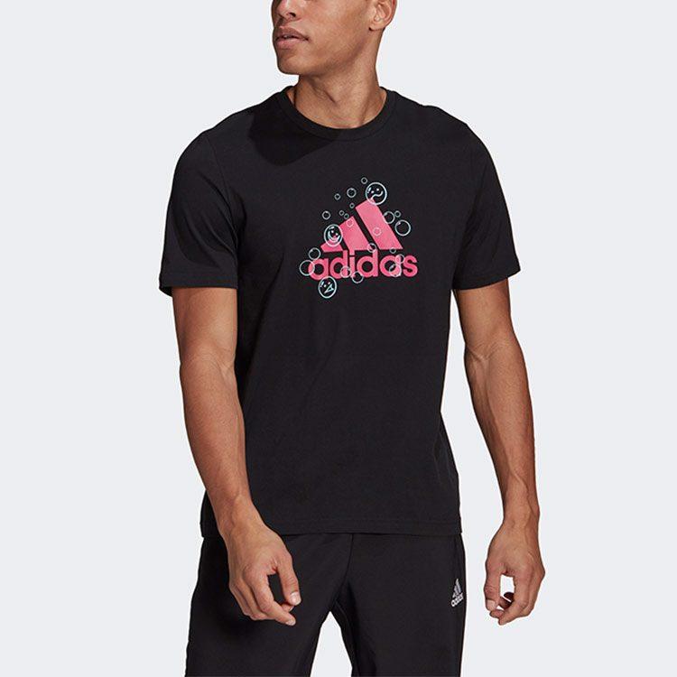Adidas T Shirts Men's Black Crew Neck Moderate Straight Fit GL3696