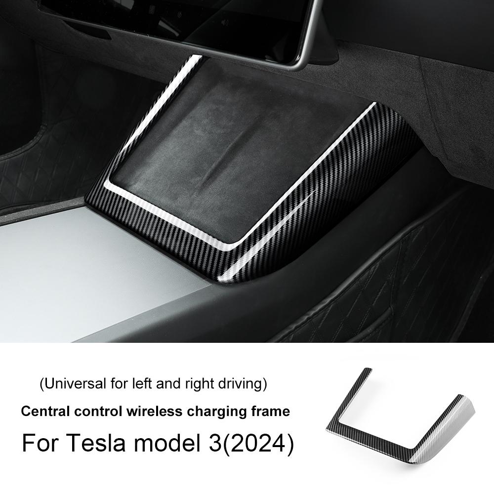 ABS Carbon Fiber Steering Wheel Frame Cover For Tesla Model 3 Highland 2025 Model Y Juniper 2025 Trim Car Interior Accessories