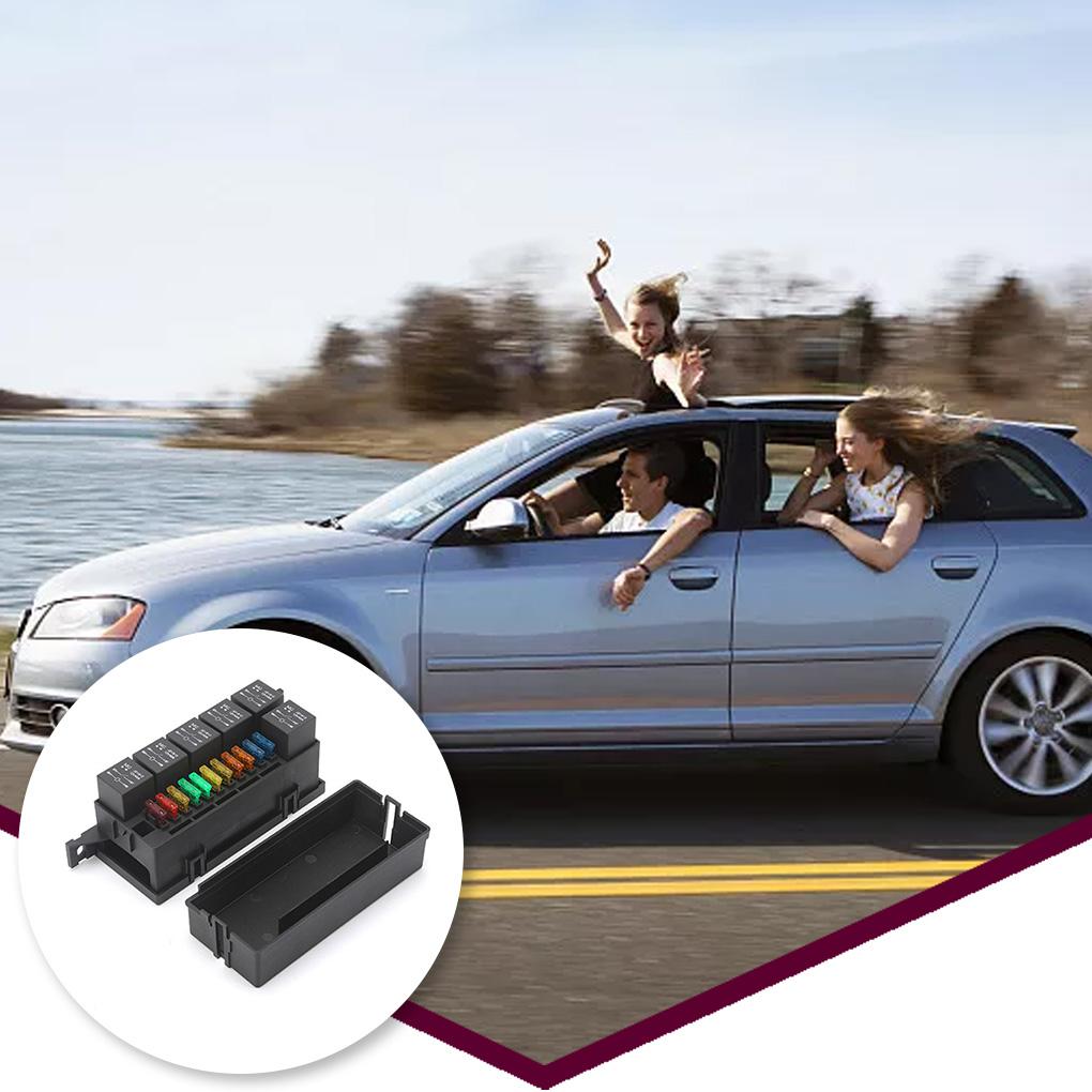 5pin Car Relay Automotive Fuse Box Holder Portable Lightweight 6x Relay