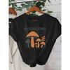 New Summer Women's Mushroom Pattern Casual T-Shirt Elegant Fashion Crew Neck Regular Length Tee