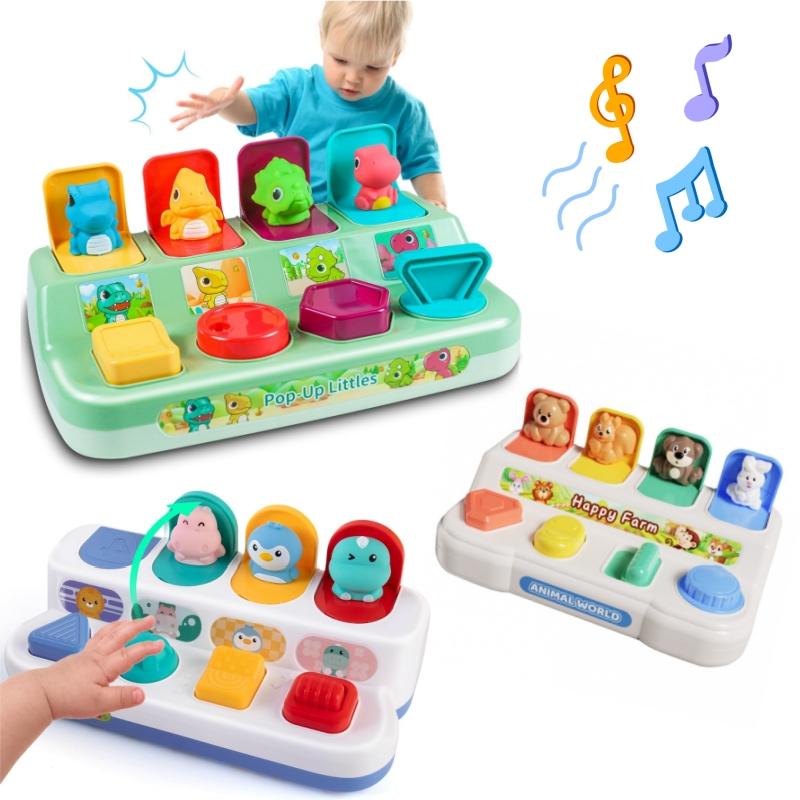 Baby Pop Up Animals Toy Montessori Developmental Educational Toy for Boys Girls 6-12 Month Interactive Sensory Toys for Toddlers