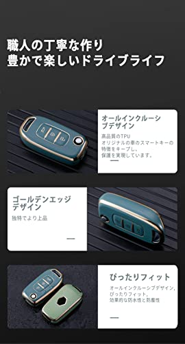 SANRILY Renault Key Case, Key Holder, Key Cover, Protective, Luxury, Durable, Red, Compatible with Duster, Megane, Duster, Sandero, Kandu, Captur, and