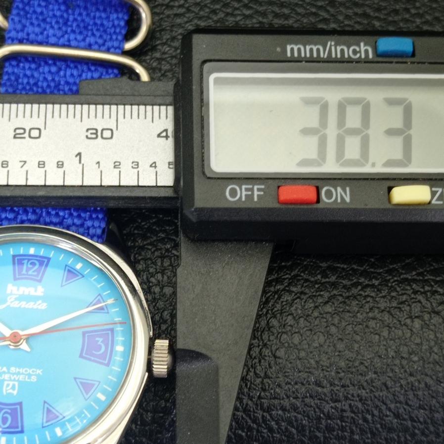 HAND-WINDING HMT JANATA INDIAN MENS SKY BLUE DIAL WATCH a600238-5 N103-a600238