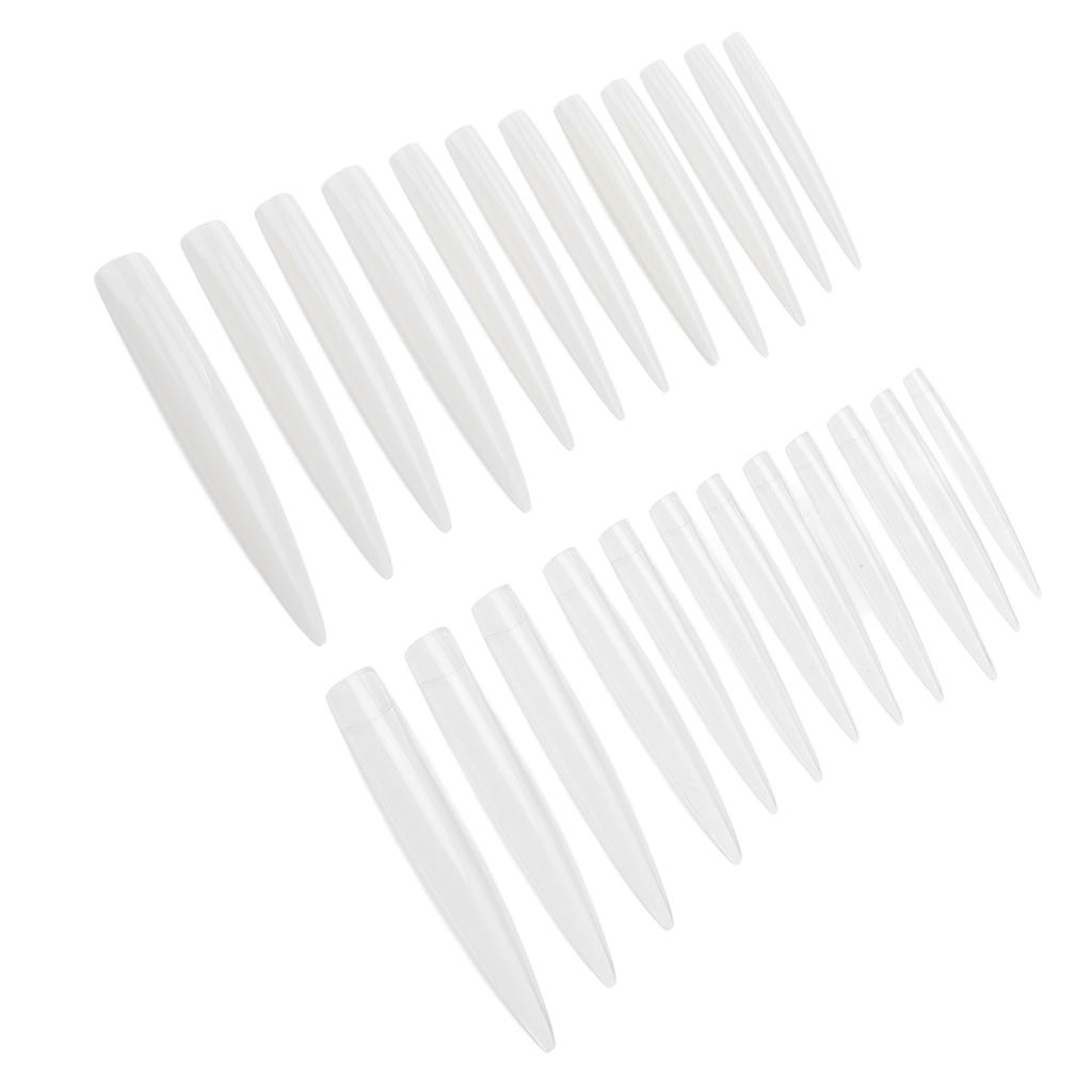 240 Pcs Long Stiletto Nail Tips Clear White Professional False Nails Full Cover Extra Long Nail Tips for Acrylic Nails