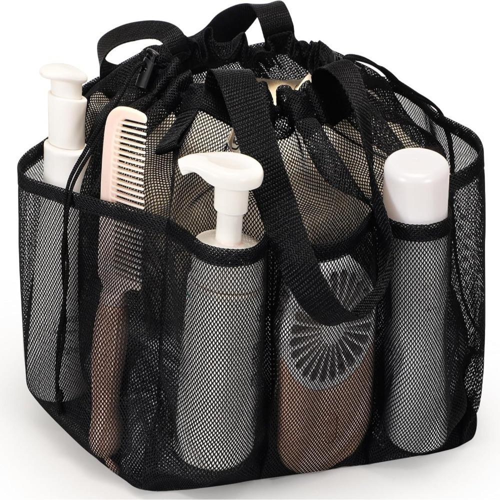 

Portable Mesh Wash Bag Large Capacity Bath Bag New Swimming Storage Bag Travel чорний