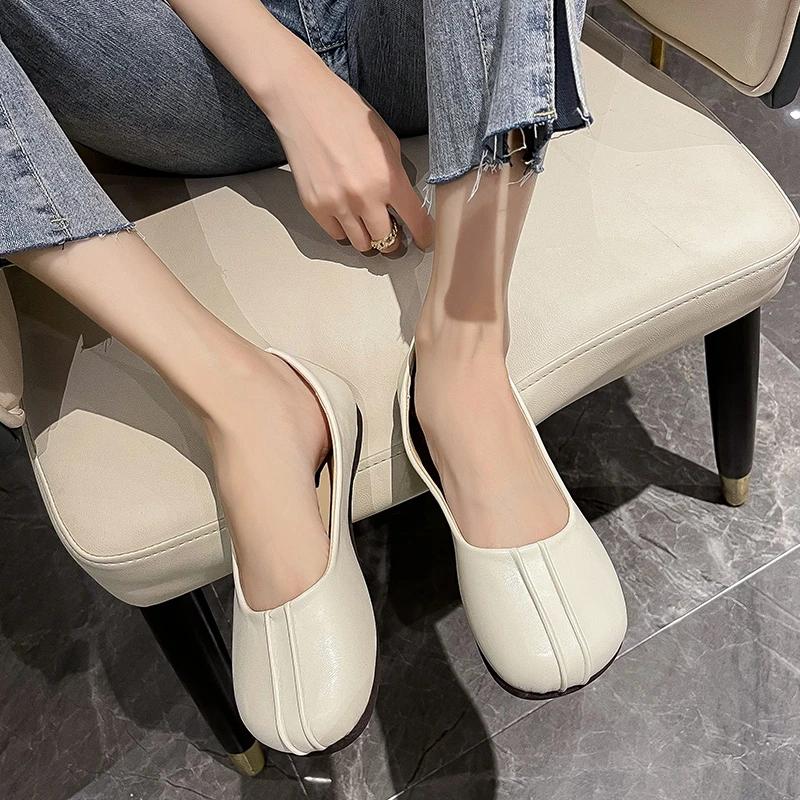 Flat Shoes Women Casual Slip-on Shallow Walking Shoes Ladies Flats Comfortable Loafers Woman Mom Footwear Zapatos De Mujer 2024