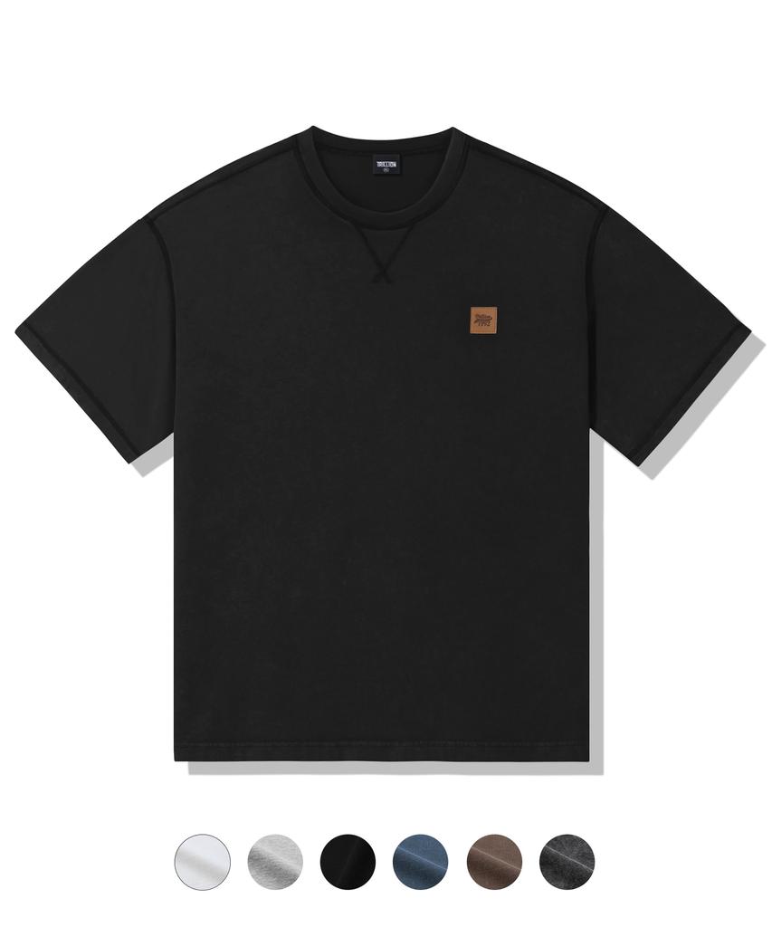TRILLION Cover Stitch Pigment Short Sleeve T-Shirt_6 Colors (Type B)