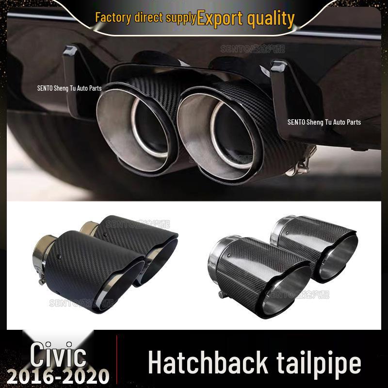 

2016-2020 Honda Civic Hatchback Carbon Fiber Tailpipe Decorative Exhaust Tip