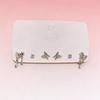 Elegant Butterfly & Heart Drop Earrings Set for Daily Wear - Ideal for Multiple Piercings