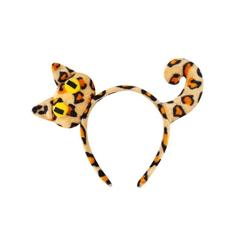 

Cats Costume Accessories Animal Ear Headband Ribbon Choker Tail Skirt Halloween Animal Outfit for Women Girl Cosplay