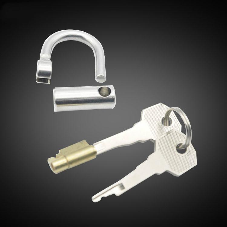 Stainless Steel Luxury Male Chastity Device Cock Bondage Cage Penis Lock with Titanium Plug PA Lock Sex Toys for Men