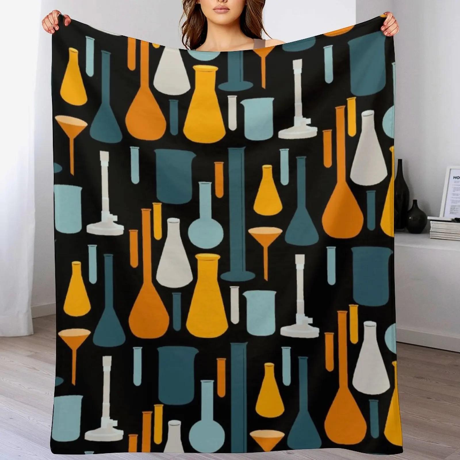 

Laboratory Glassware Print No 2 Throw Blanket Fuzzy Plush Throw Blanket for Sofa Chair 102x76cm(40x30in)