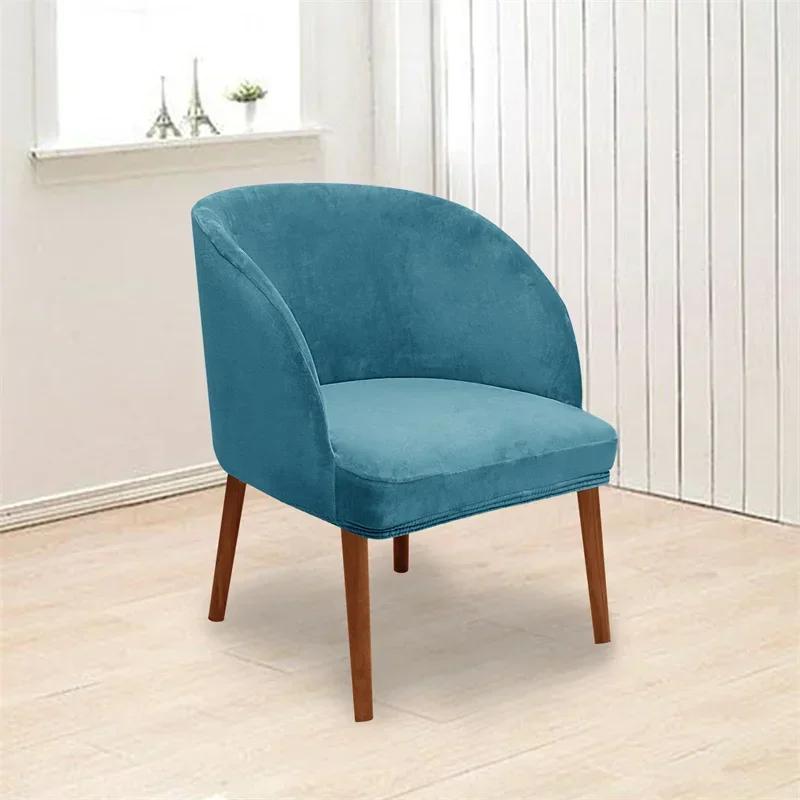 

Чехол на кресло Velvet Armchair Stretch Dining Chair Slipcovers Accent Curved Office Chairs Covers Elastic House De Chaise Seat Case Home 1pc