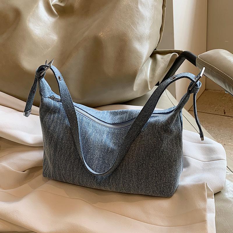 Casual denim dumpling bag women's new fashion versatile underarm bag simple shoulder crossbody bag